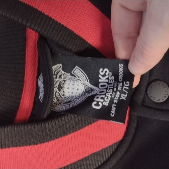 CROOKS & castles red black varsity jacket size XL - Picture 5 of 7